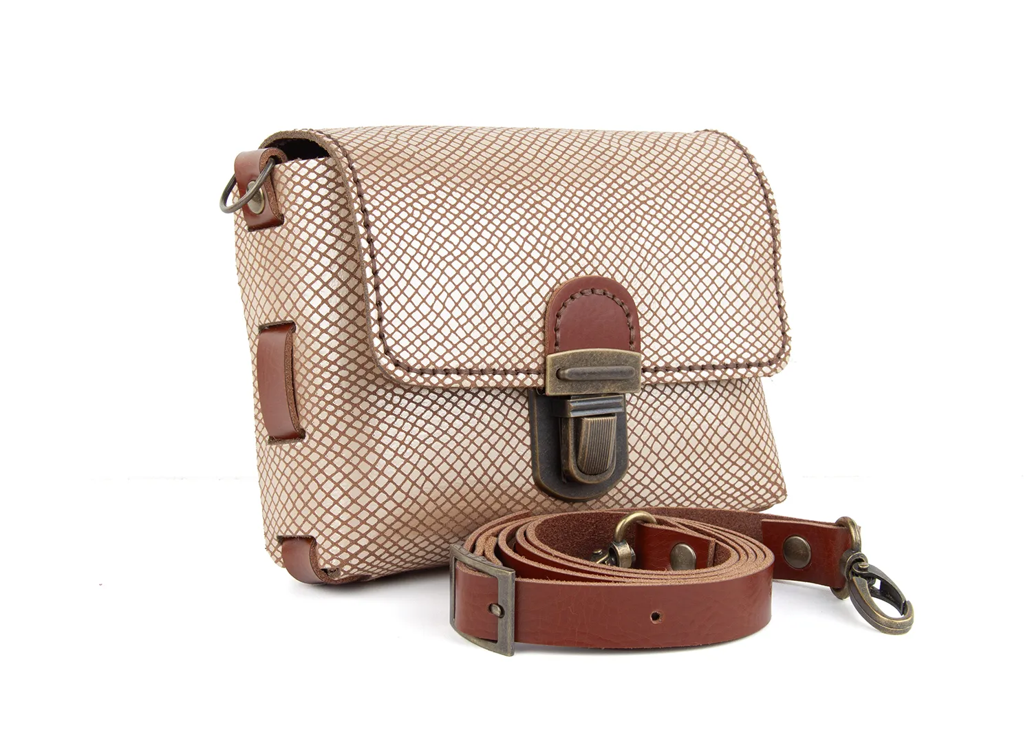 DIY-Crossbody Tas JULYA_Metallic_Snake_Caramel_2